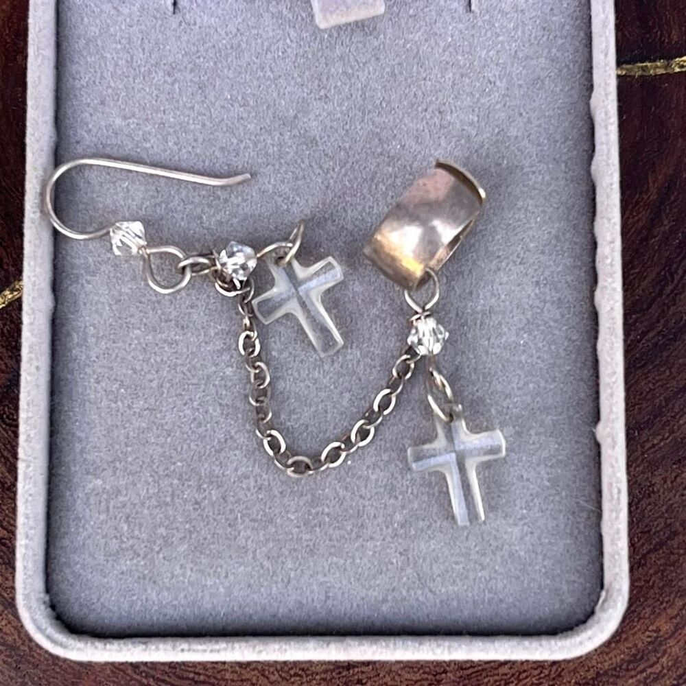 925 ear cuff climber Gothic goth 90s jewelry